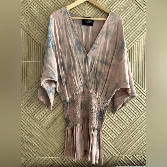 Blue Life | Dresses | Blue Life Mauve Tiedye Cover Up Dress L | Poshmark